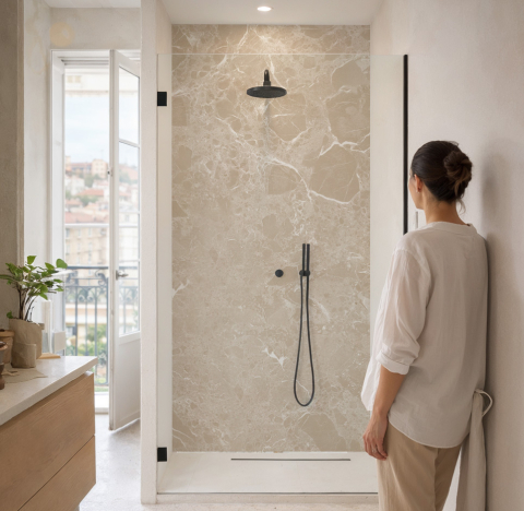 Panneau de douche : Marbre...