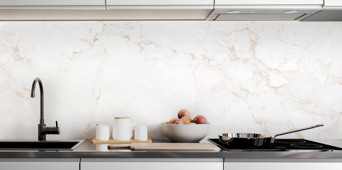Crédence : Marbre blanc ocre