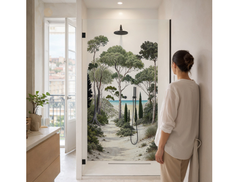 Panneau de douche : Arbres...