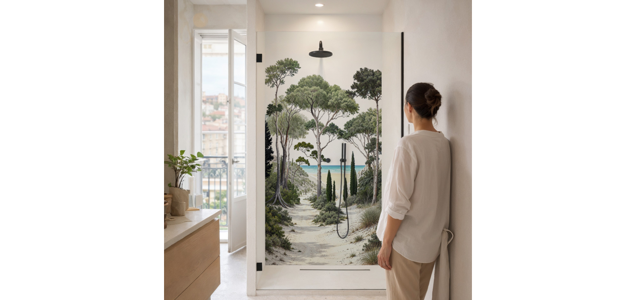 Panneau de douche : Arbres...