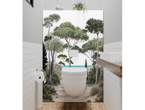 Panneau de WC : Arbres et...