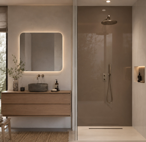 Panneau de douche : Terre...