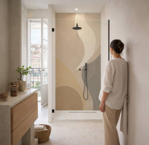 Panneau de douche : Courbe...