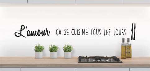 Crédence L'AMOUR ÇA SE CUISINE 1