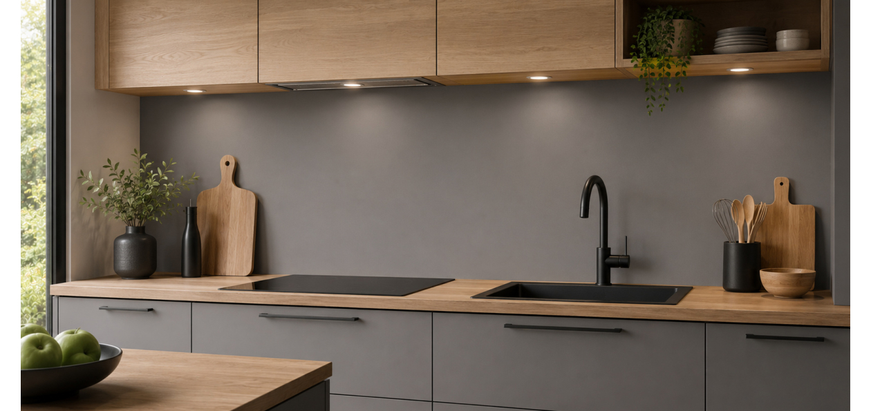 Crédence Aluminium gris