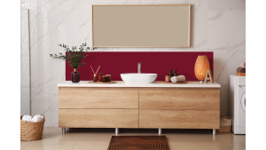 Crédence salle de bain Rouge pourpre RAL 3004