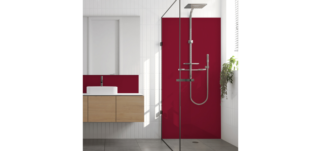 Crédence salle de bain Rouge pourpre RAL 3004
