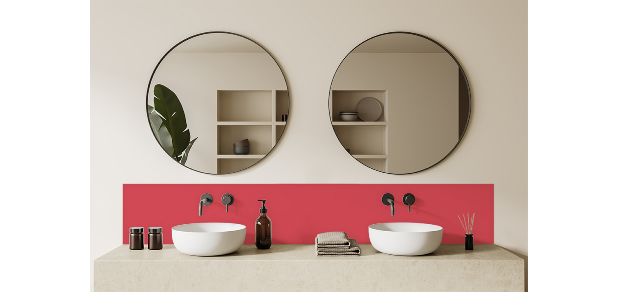 Crédence salle de bain : Rosé RAL 3017