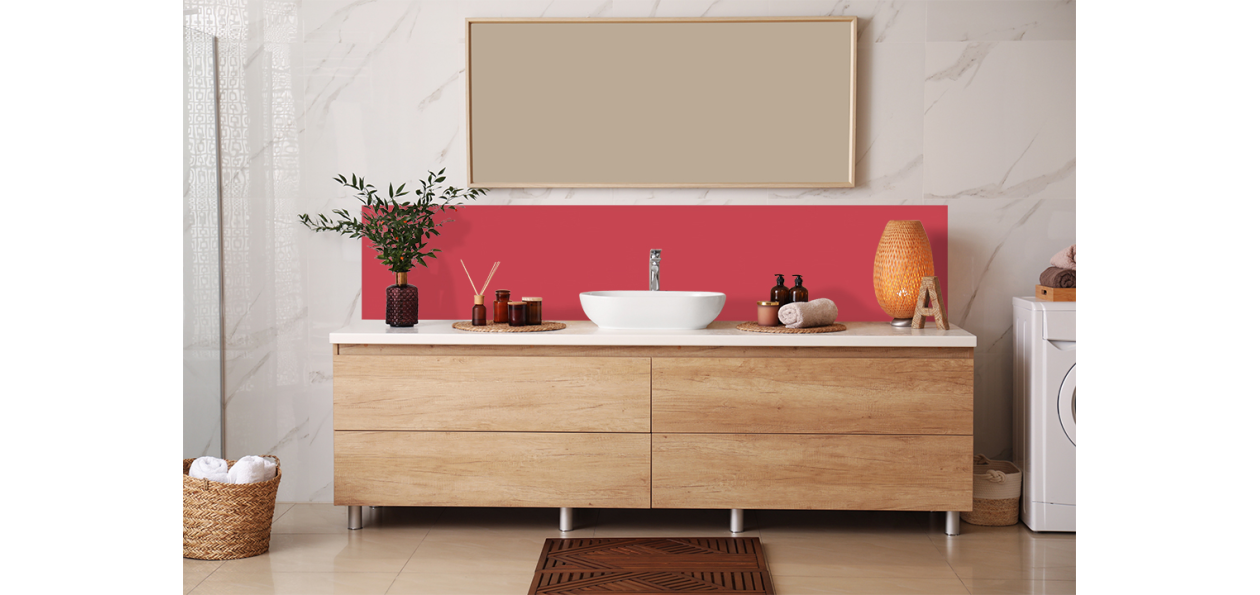 Crédence salle de bain : Rosé RAL 3017