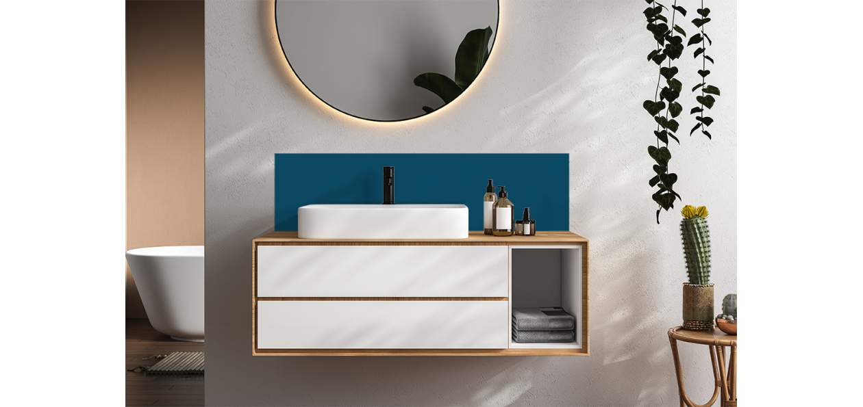 Crédence salle de bain : Gentiane nacré RAL 5025