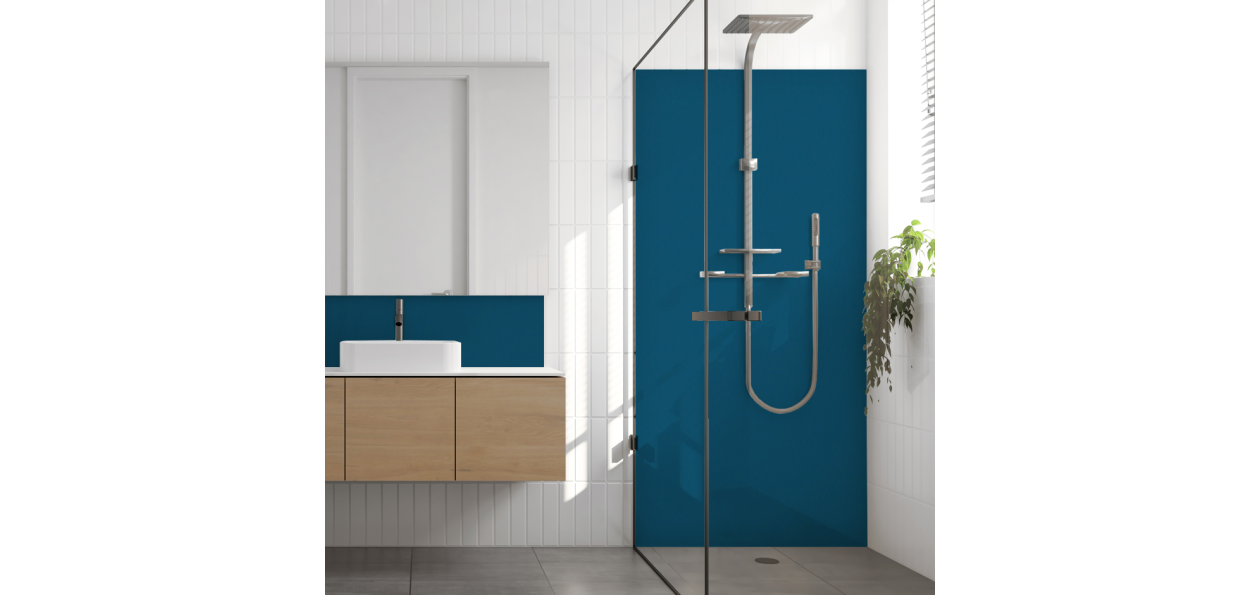 Crédence salle de bain : Gentiane nacré RAL 5025
