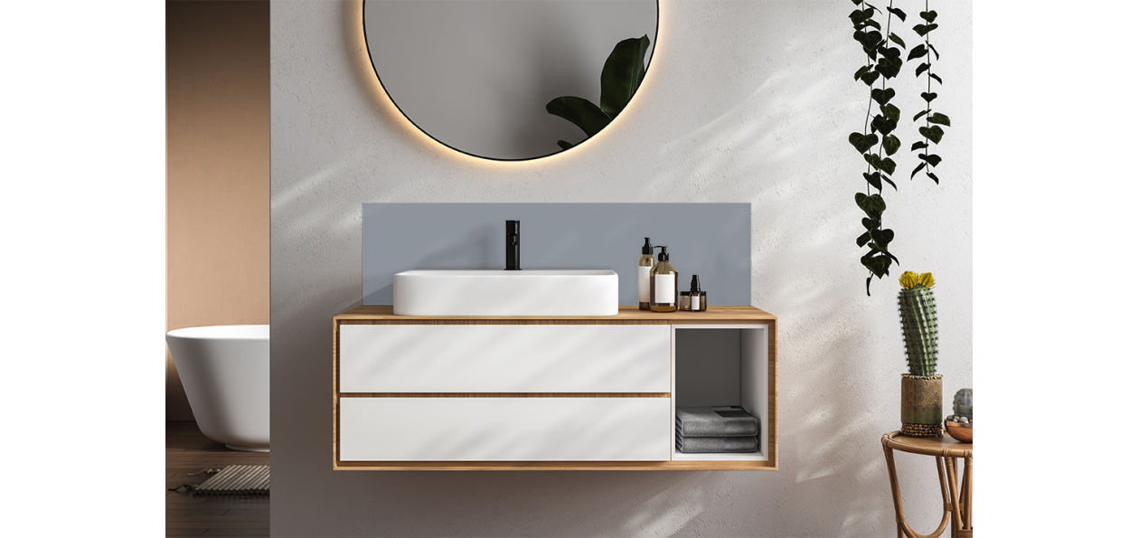 Crédence salle de bain : Telegris 4 RAL 7047