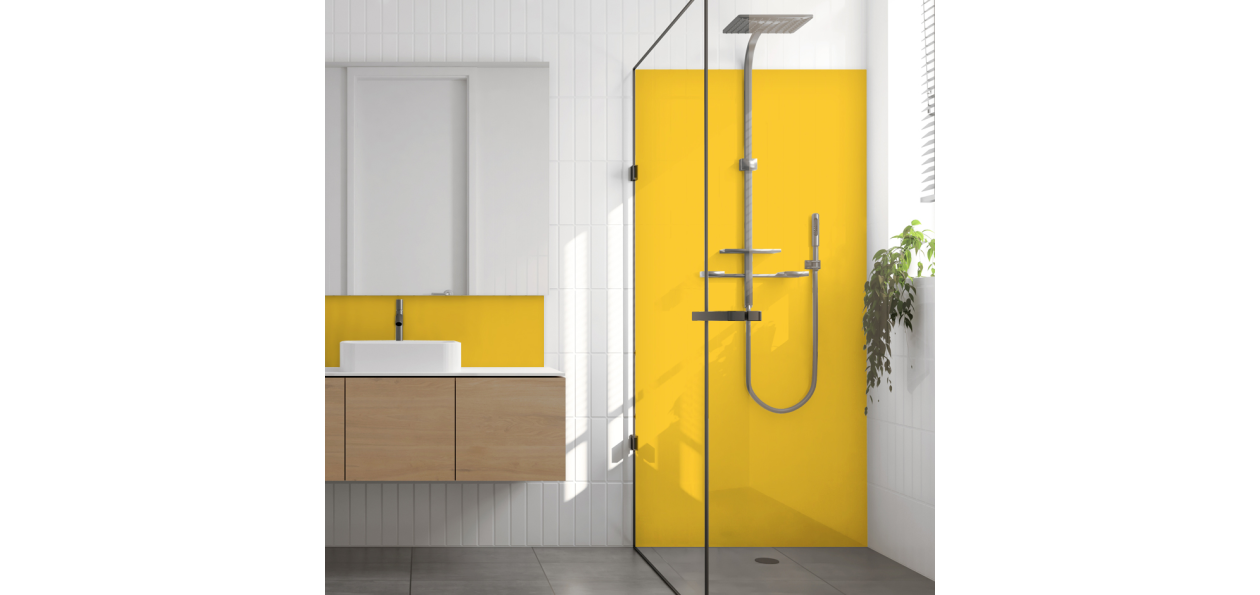Crédence salle de bain Jaune zinc RAL 1018