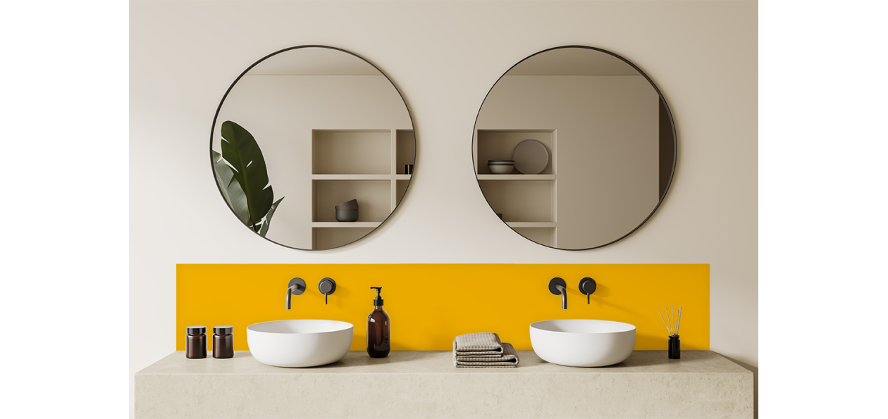 Crédence salle de bain Jaune signalisation RAL 1023