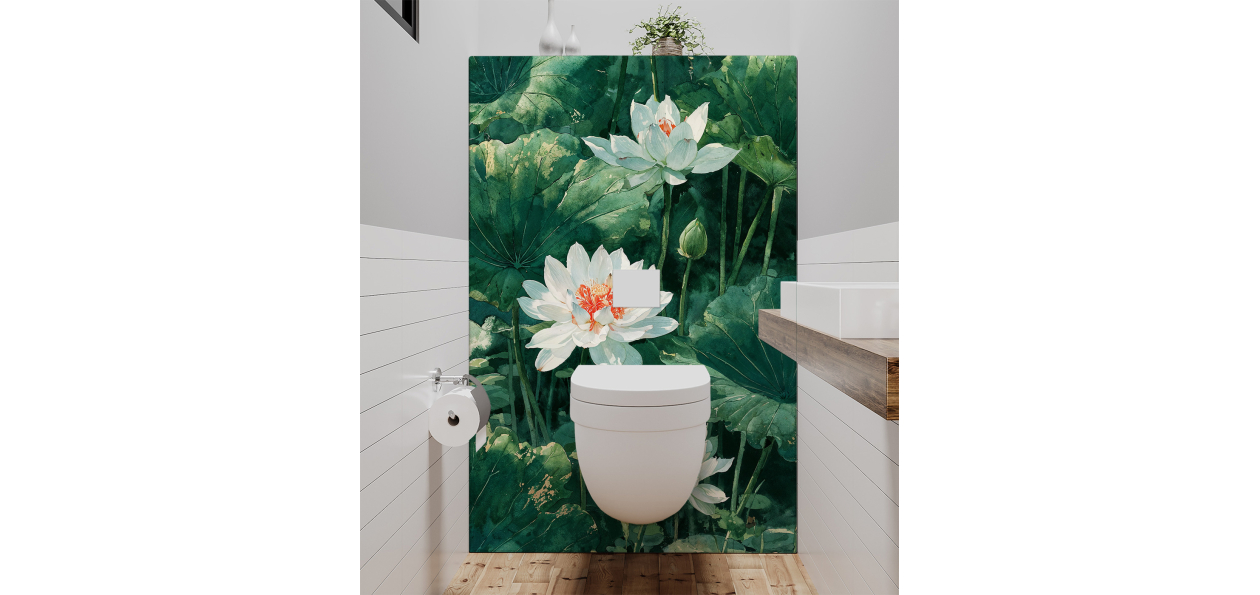 Panneau de WC : Lotus de Jade