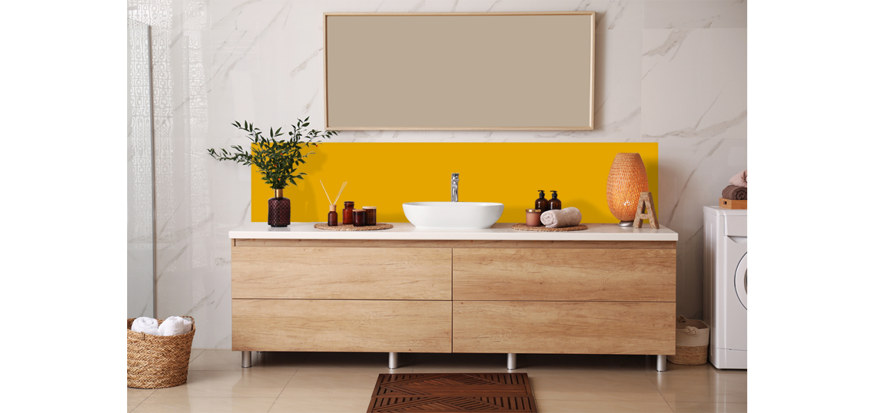 Crédence salle de bain Jaune signalisation RAL 1023
