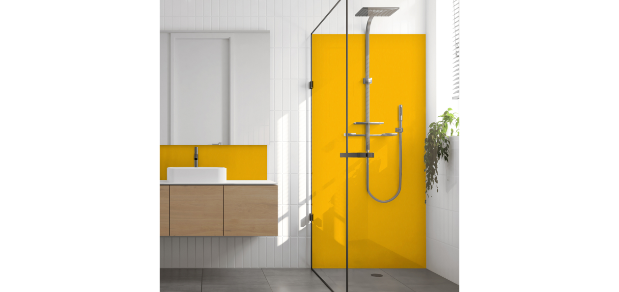 Crédence salle de bain Jaune signalisation RAL 1023