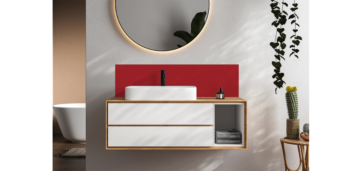 Crédence salle de bain : Rouge rubis RAL 3003
