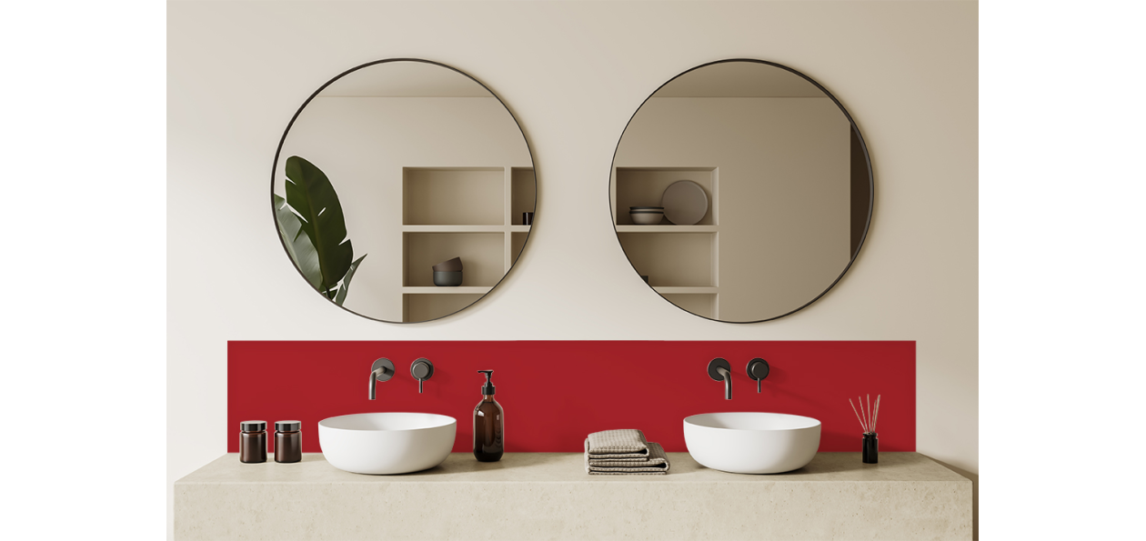 Crédence salle de bain : Rouge rubis RAL 3003