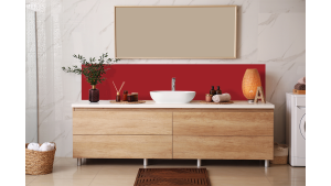 Crédence salle de bain : Rouge rubis RAL 3003