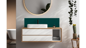 Crédence salle de bain : Vert bleu RAL 6004