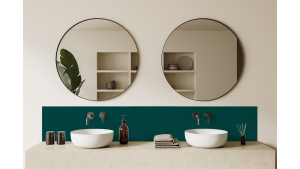 Crédence salle de bain : Vert bleu RAL 6004