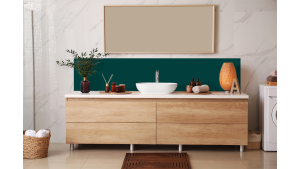Crédence salle de bain : Vert bleu RAL 6004