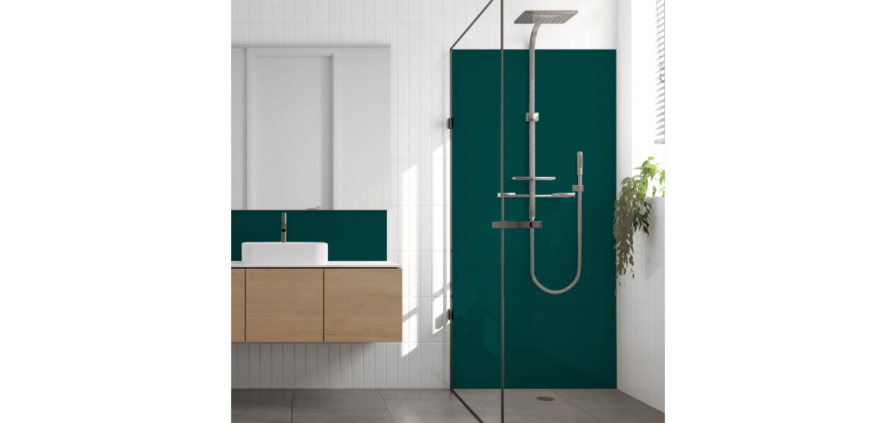 Crédence salle de bain : Vert bleu RAL 6004