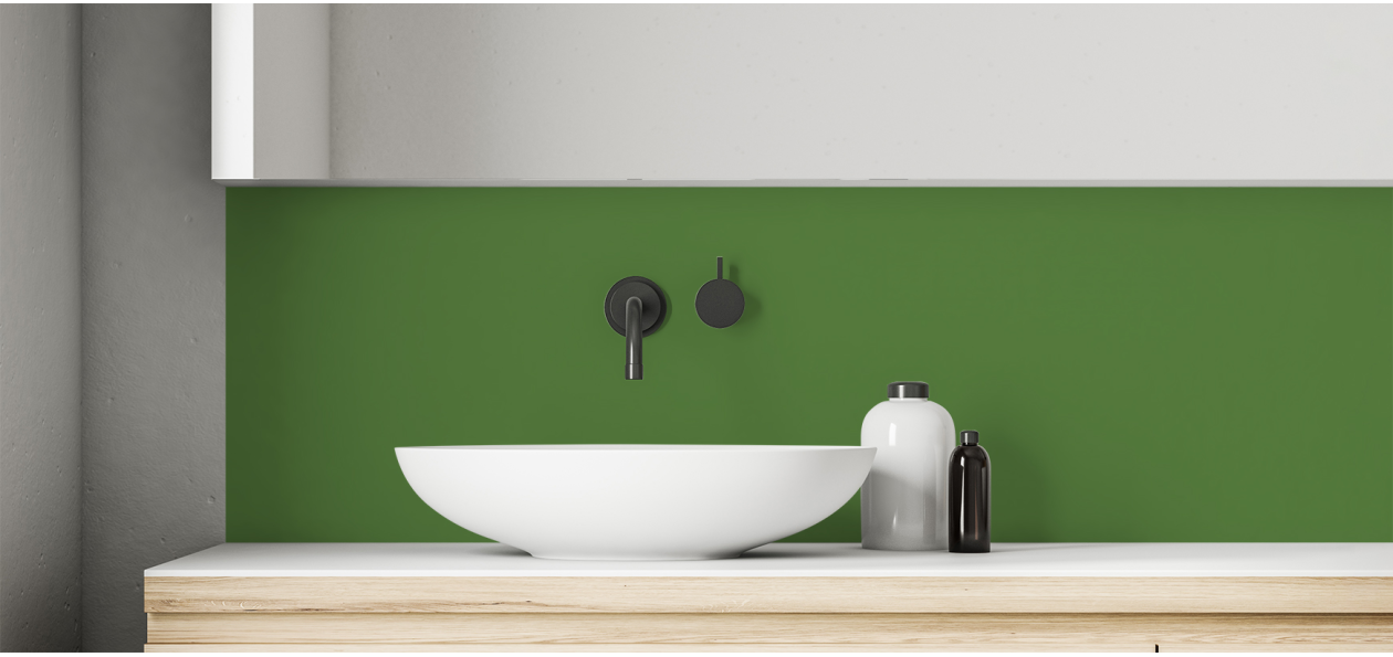 Crédence salle de bain : Vert mai RAL 6017