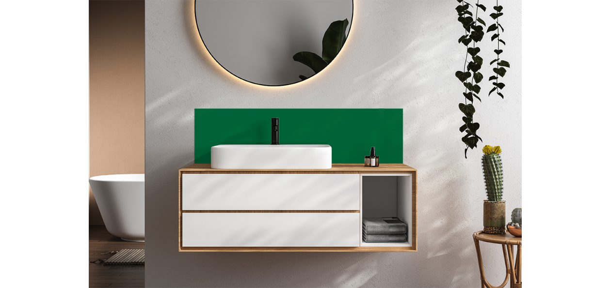 Crédence salle de bain : Vert menthe RAL 6029