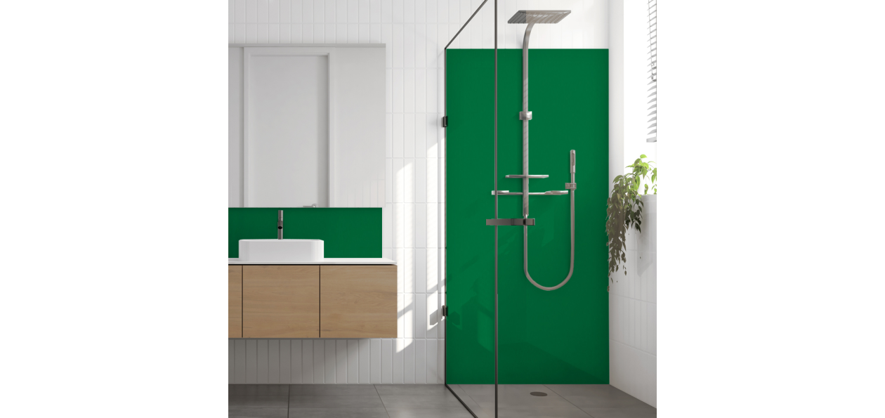 Crédence salle de bain : Vert menthe RAL 6029