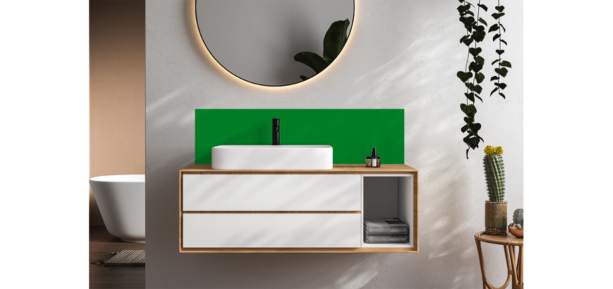 Crédence salle de bain Vert pur RAL 6037