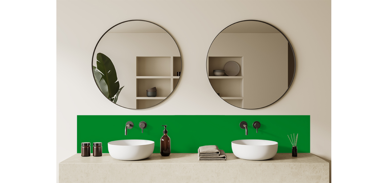 Crédence salle de bain Vert pur RAL 6037