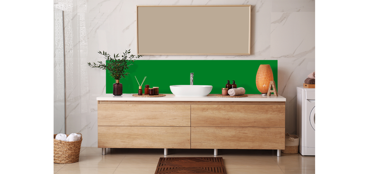 Crédence salle de bain Vert pur RAL 6037