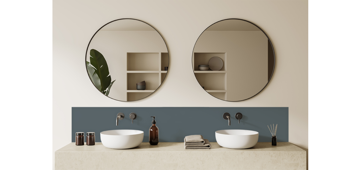 Crédence salle de bain Gris bleu RAL 7031