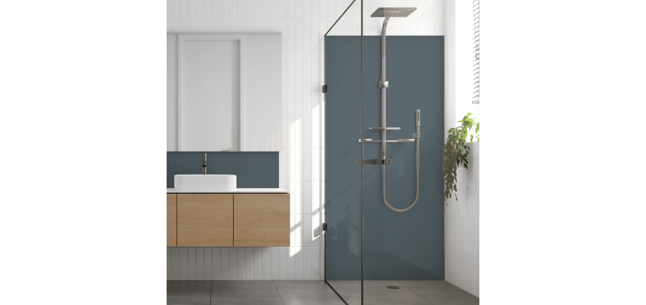 Crédence salle de bain Gris bleu RAL 7031