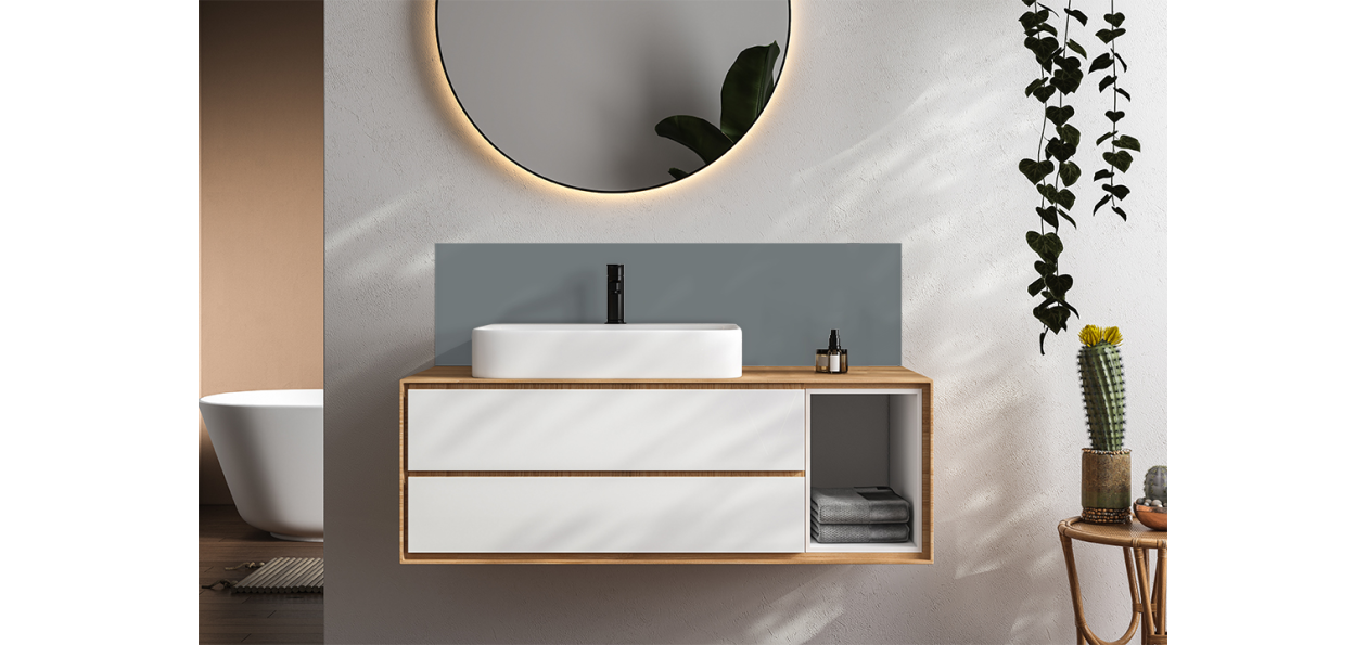 Crédence salle de bain Telegris 2 RAL 7046
