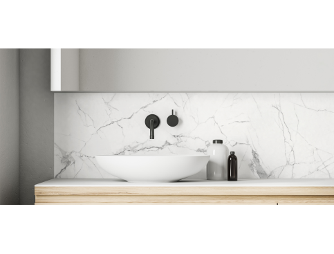 Crédence salle de bain : Marbre blanc 1