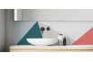 Crédence salle de bain : Diagonales et couleurs 2