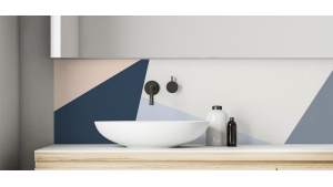 Crédence salle de bain : Diagonales et couleurs 3