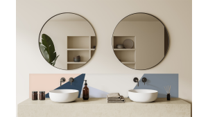 Crédence salle de bain : Diagonales et couleurs 3