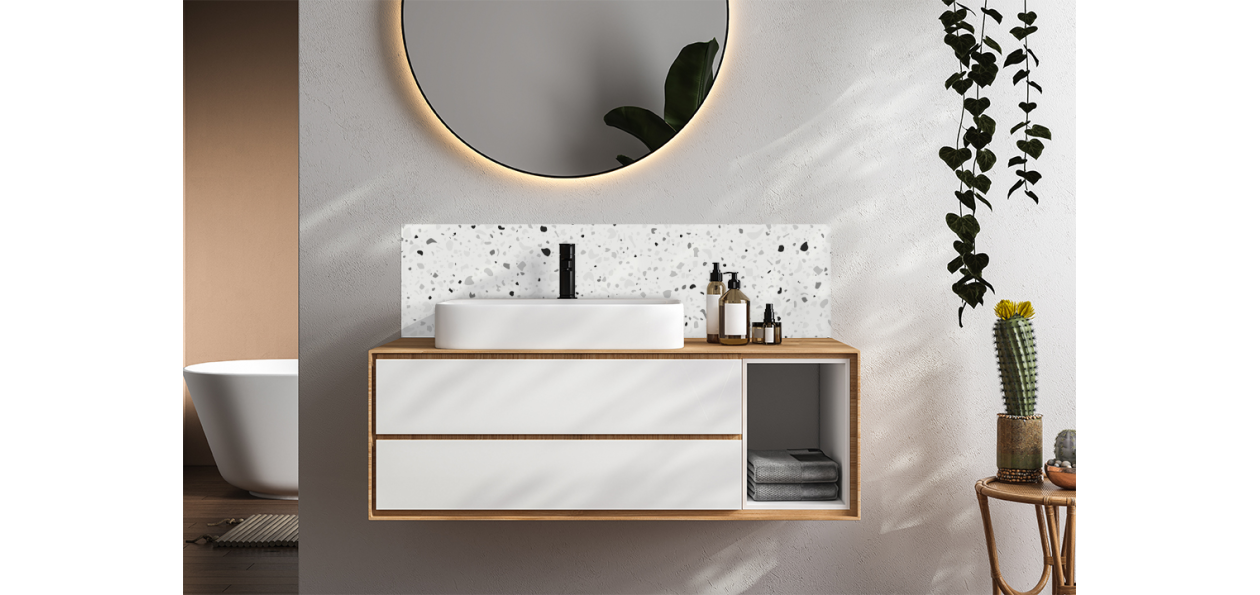 Crédence salle de bain : Terrazzo graphique 2