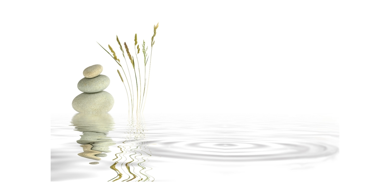 Crédence salle de bain : Galets zen fond blanc