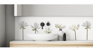 Crédence salle de bain : Orchidées blanches 2