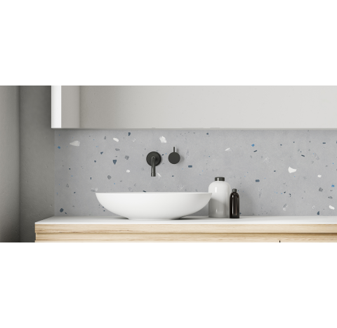Crédence salle de bain : Terrazzo Modena gris
