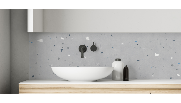 Crédence salle de bain : Terrazzo Modena gris