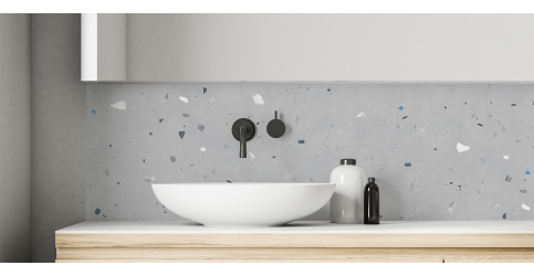 Crédence salle de bain : Terrazzo Modena gris