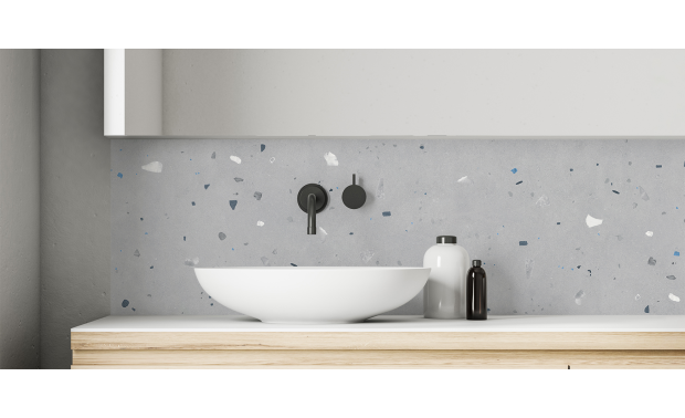 Crédence salle de bain : Terrazzo Modena gris