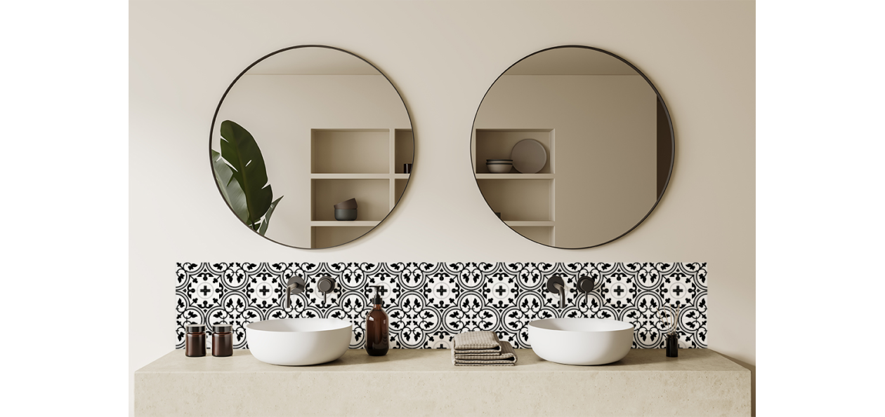 Crédence salle de bain : Carrelage classique 5