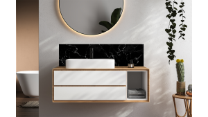 Crédence salle de bain : Marbre noir de Trieste